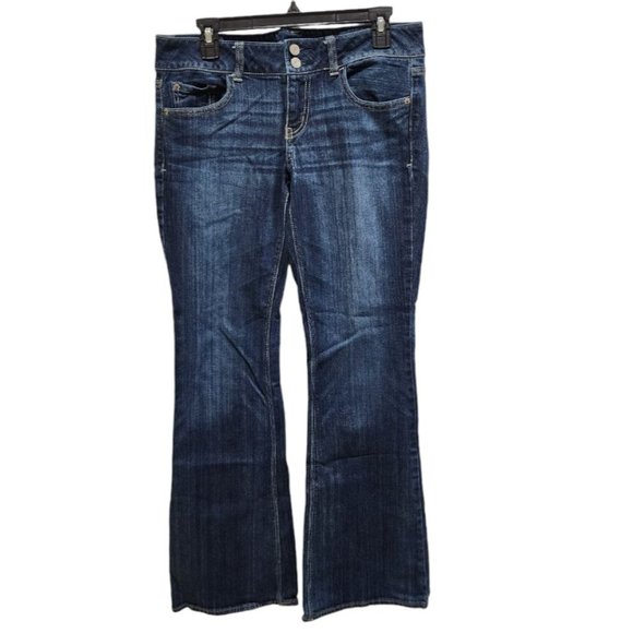 American Eagle Outfitters Jeans Women's Size 10 Blue Stretch Flare Artist - Picture 1 of 16